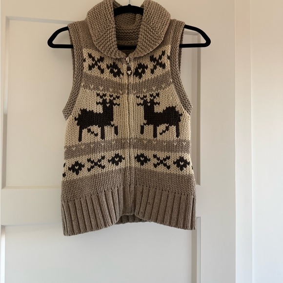 TNA Jackets & Blazers - TNA Beige and Brown Knit Vest